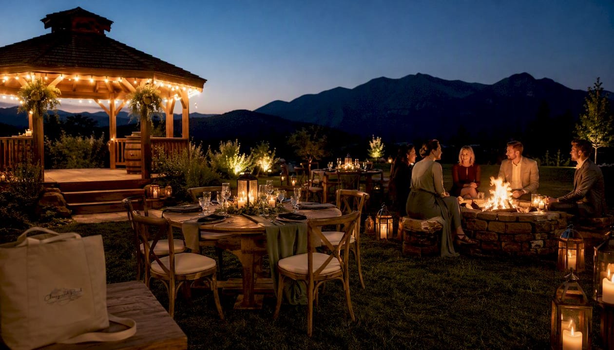 Private mountain estate wedding venue exterior