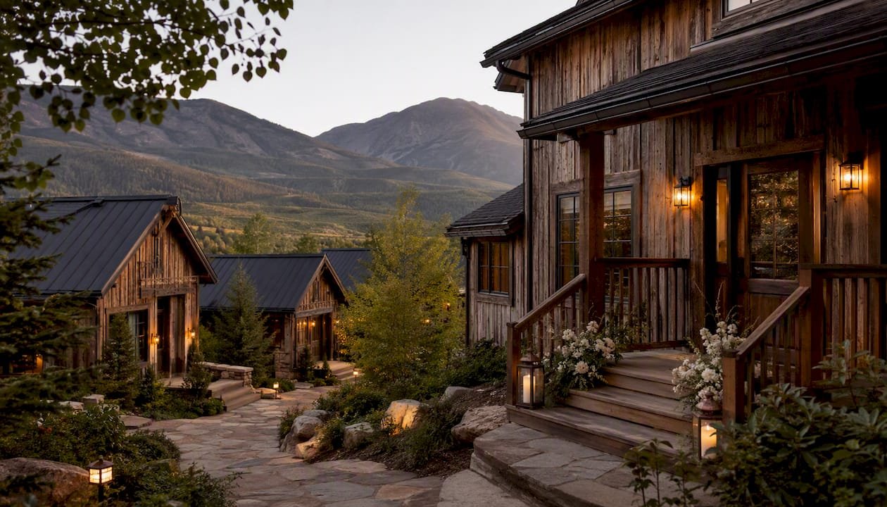 Mountain estate cabin lodging for wedding guests