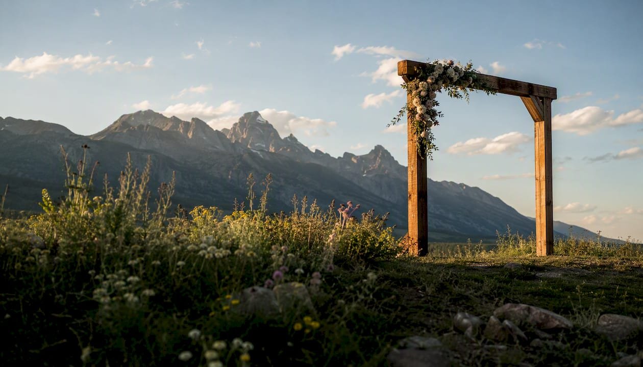 View of wedding arch size from guest seating