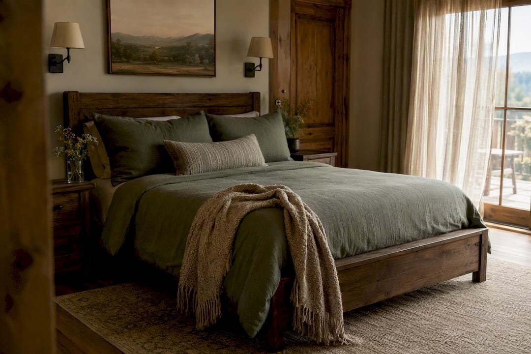 Cozy private suite bedroom interior