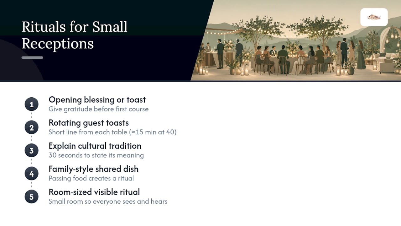 Five meaningful rituals for intimate receptions