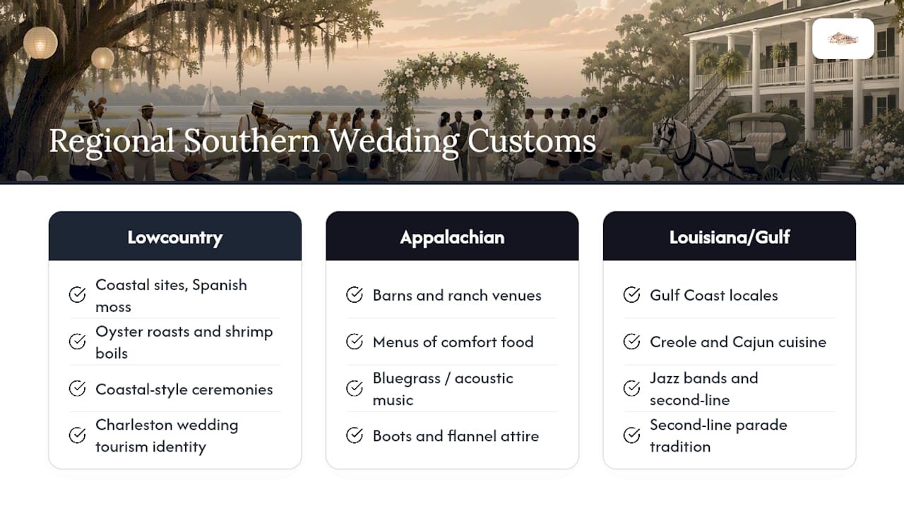 Regional differences in Southern wedding customs