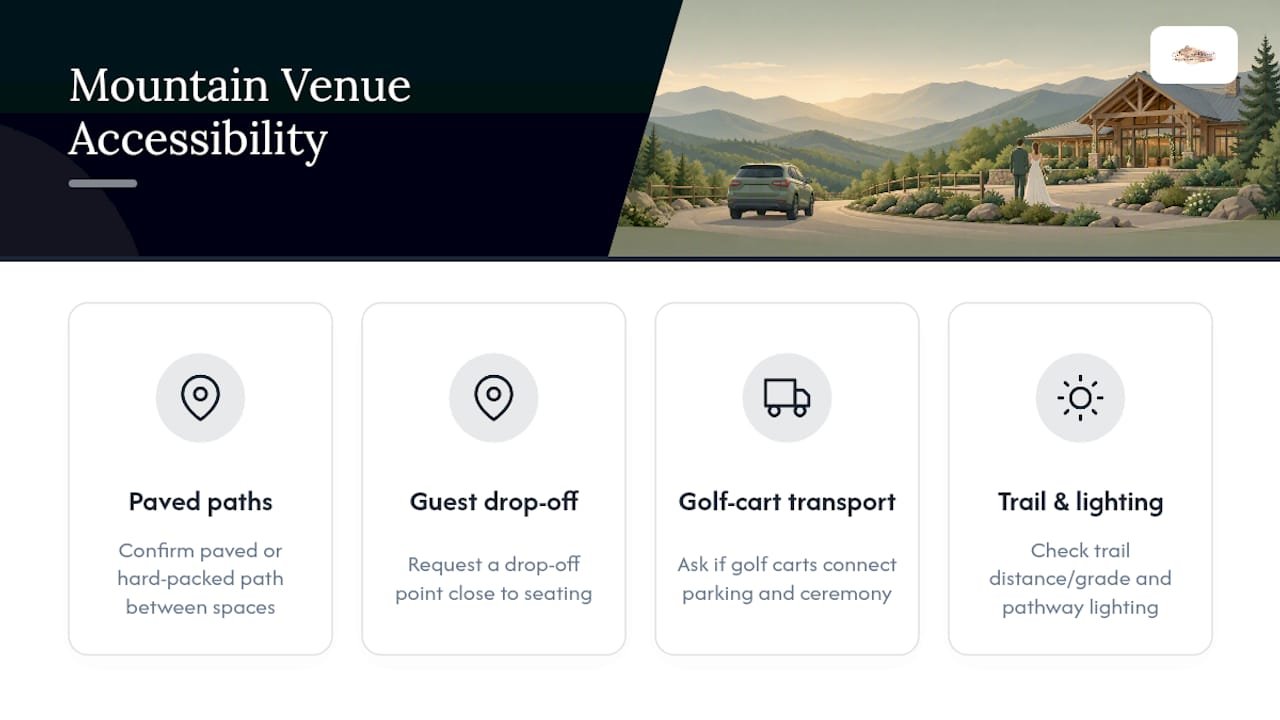 Mountain wedding accessibility planning checklist