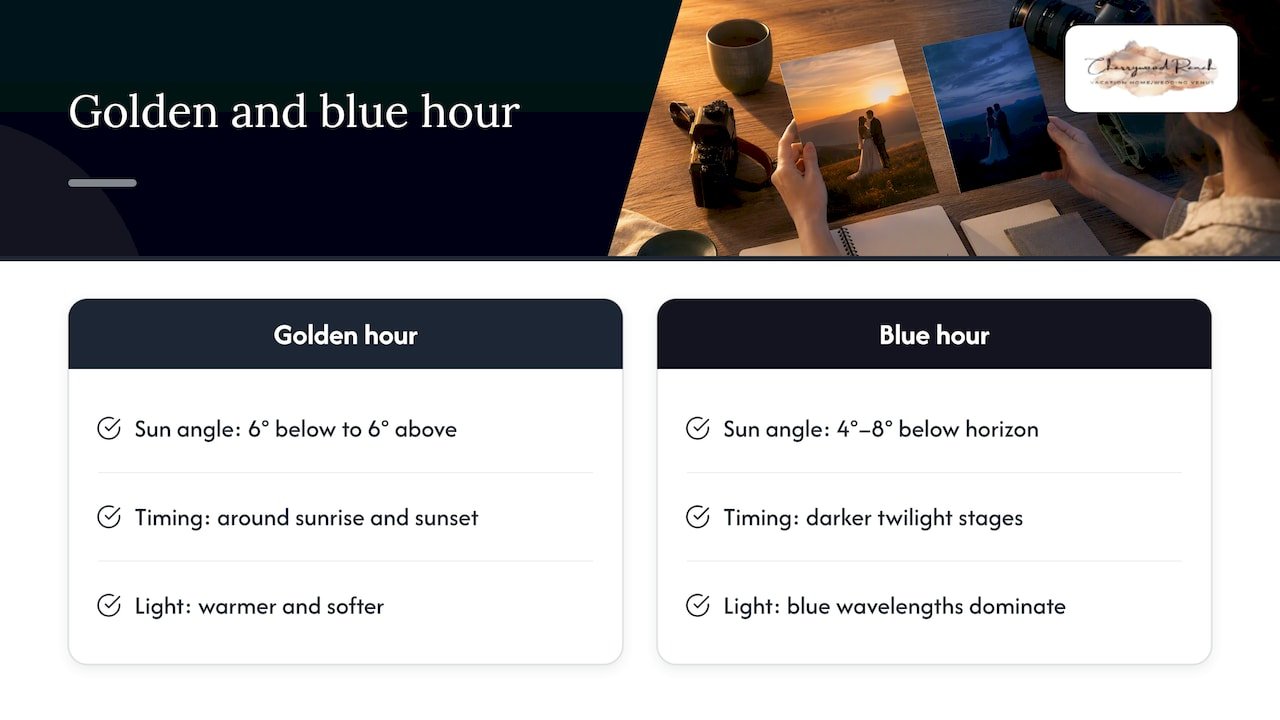 What golden hour and blue hour actually are — overview diagram
