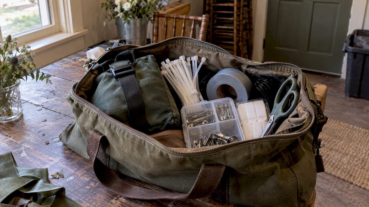 Wind kit supplies ready for wedding setup